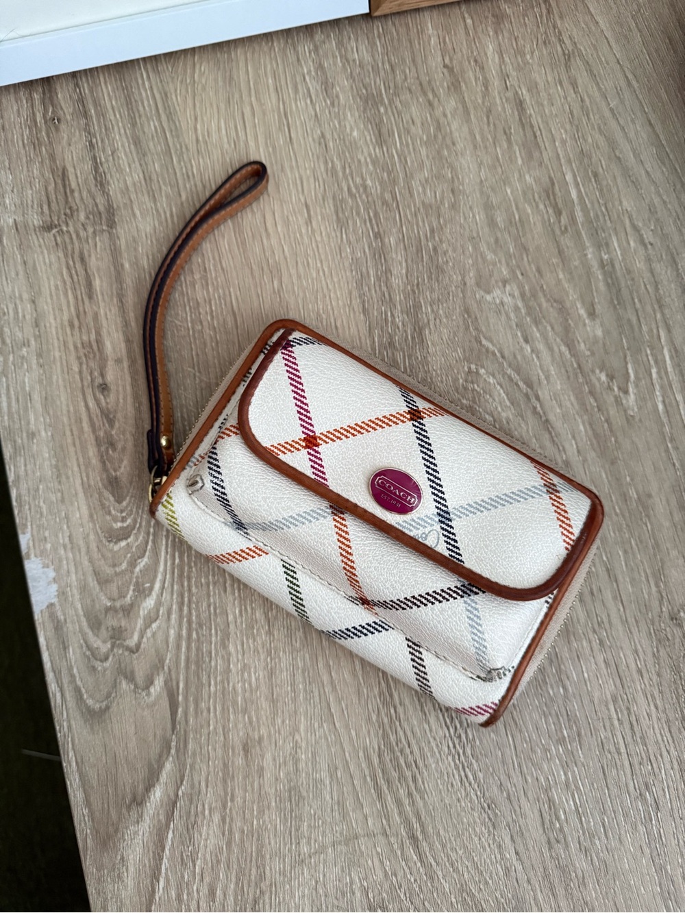 Coach Peyton Tattersall universal wristlet wallet
